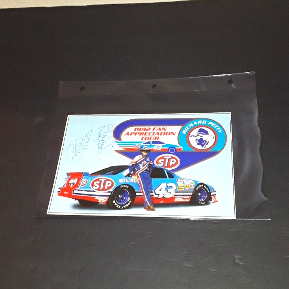 RARE 1992 RICHARD PETTY #43 FAN TOUR CARD W/ SHEET